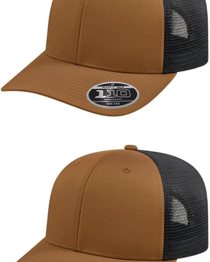 Cap America i8502 Flexfit 110 Premium Mid Profile 6-Panel Mesh Back Trucker Cap Hat w/UV Guard & Adjustable Snapback