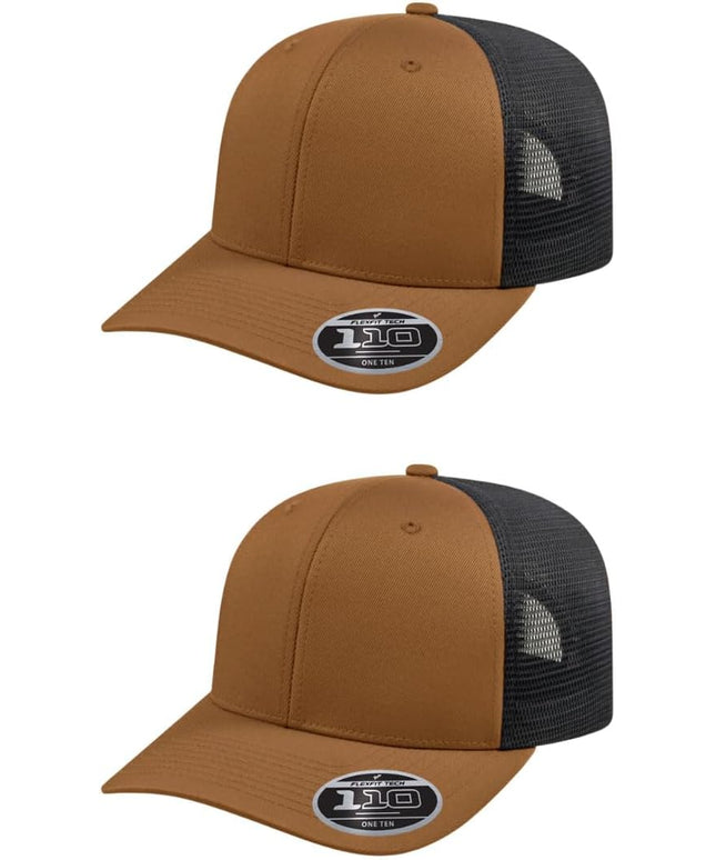 Cap America i8502 Flexfit 110 Premium Mid Profile 6-Panel Mesh Back Trucker Cap Hat w/UV Guard & Adjustable Snapback