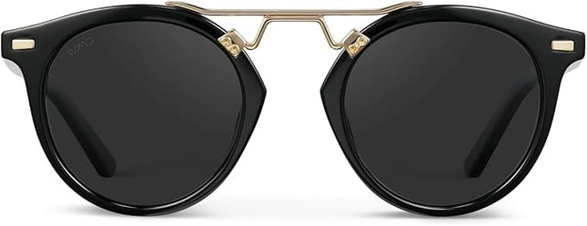 WearMe Pro - Women's Polarized, Round Retro, Double-Bridge Vintage Sunglasses