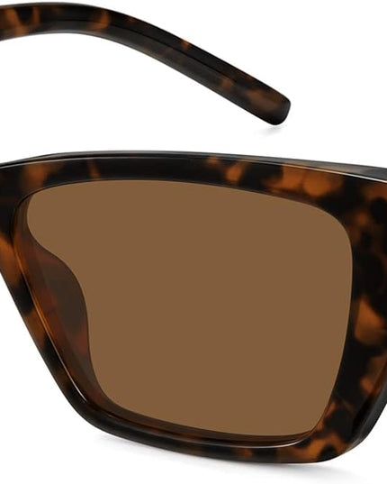 WOWSUN Narrow Small Vintage Polarized Cat Eye Sunglasses for Women