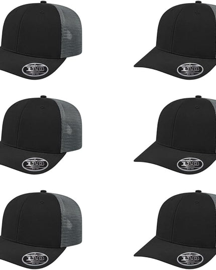 Cap America i8502 Flexfit 110 Premium Mid Profile 6-Panel Mesh Back Trucker Cap Hat w/UV Guard & Adjustable Snapback