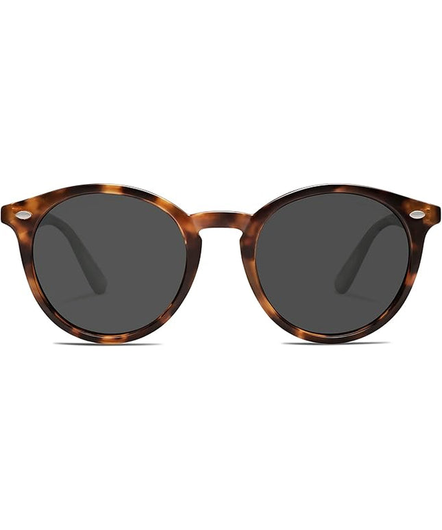 SOJOS Retro Round Polarized Sunglasses for Women Men Classic Vintage Sunnies SJ2069