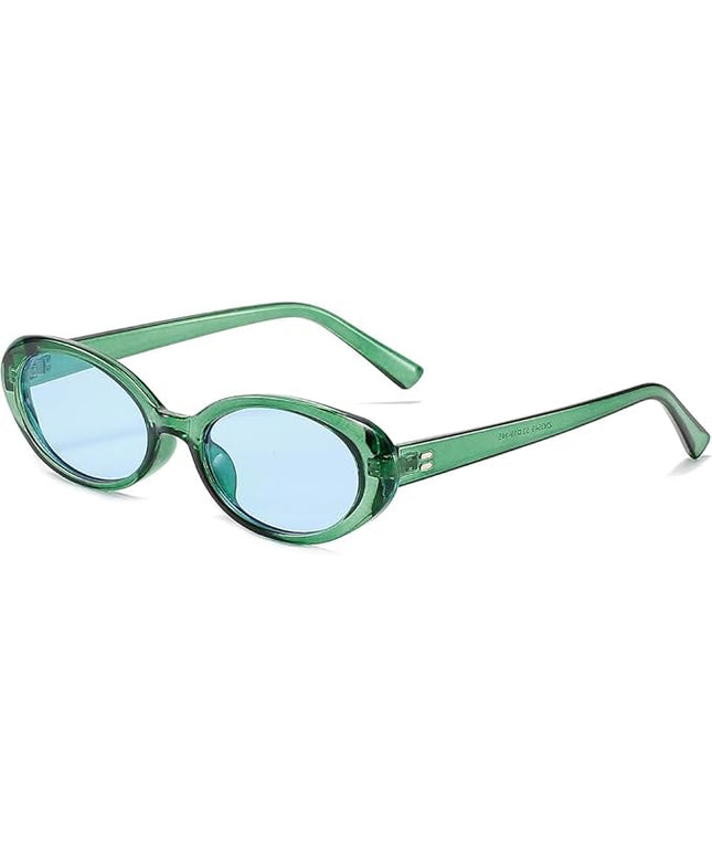 90s Sunglasses for Women Men Retro Small Oval Sunglasses