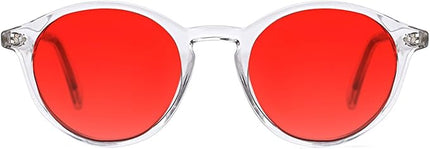 TIJN Blue Light Blocking Glasses Men Women Vintage Thick Round Rim Frame Eyeglasses