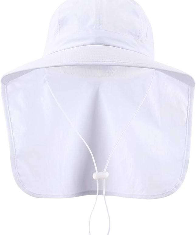 Home Prefer UPF 50+ Sun Hats for Men Women Wide Brim Fishing Hat with Neck Flap UV Protection Sunblock Safari Bucket Hat