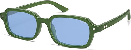 SOJOS Trendy Rectangle Polarized Sunglasses Womens Mens, Small Retro Fashion Thin Slim Square Sunnies SJ2610