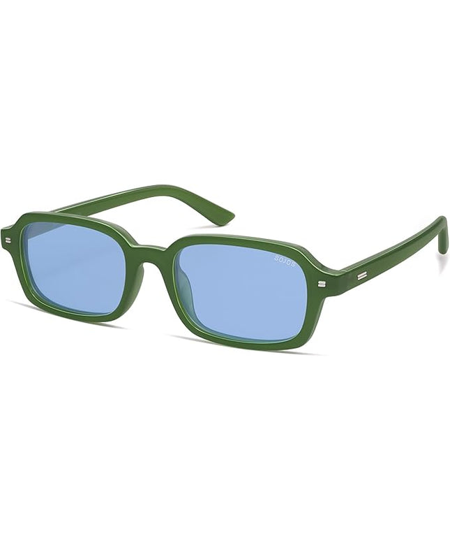 SOJOS Trendy Rectangle Polarized Sunglasses Womens Mens, Small Retro Fashion Thin Slim Square Sunnies SJ2610
