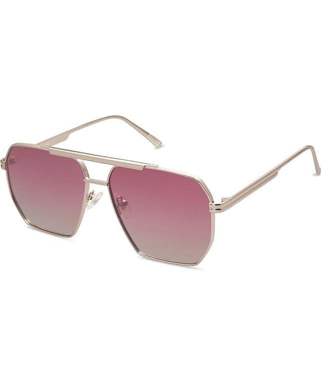 SOJOS Retro Oversized Square Polarized Sunglasses for Women Men Vintage Shades Classic Large Metal Sun Glasses