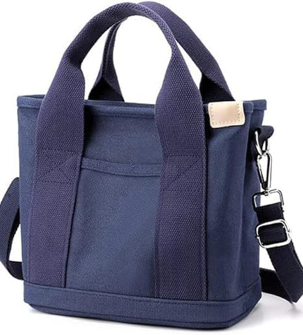 Small Tote Bag with Zipper, 2024 Canvas Multi-Pocket Crossbody Bag Shoulder Bag Satchel Hobo Bag Messenger Bag