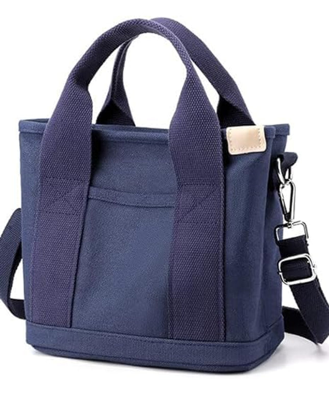 Small Tote Bag with Zipper, 2024 Canvas Multi-Pocket Crossbody Bag Shoulder Bag Satchel Hobo Bag Messenger Bag