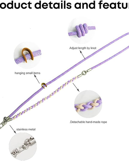 Besnfoto Phone Lanyard Crossbody Phone Strap 3-IN-1 Neck and Wrist strap for Cell Phone 360°Universal Metal Buckles and Tabs