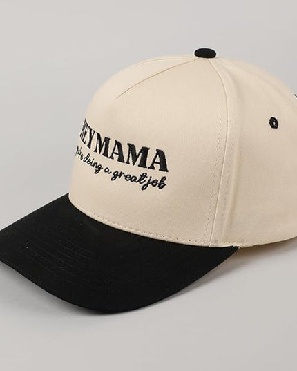 MIRMARU Two-Tone Vintage Canvas Trucker Hats for Men & Women, Adjustable Size Baseball Caps with Trendy Embroidered Design