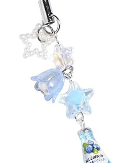 LIANXUE Crystal Bead Water Bottle Charm Pendant Keychain Star Flower Beaded Phone Lanyard Lightweight Backpack Pendant Keyring