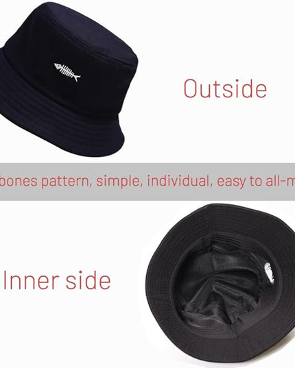 Cotton Bucket Hat for Women Men Summer Travel Sun Beach Bucket Cap, Unisex Outdoor Fisherman Hat