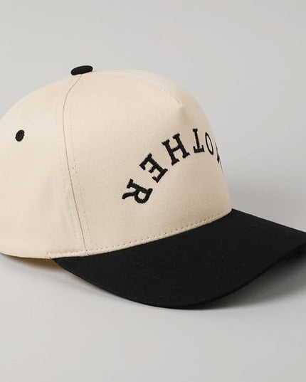 MIRMARU Two-Tone Vintage Canvas Trucker Hats for Men & Women, Adjustable Size Baseball Caps with Trendy Embroidered Design