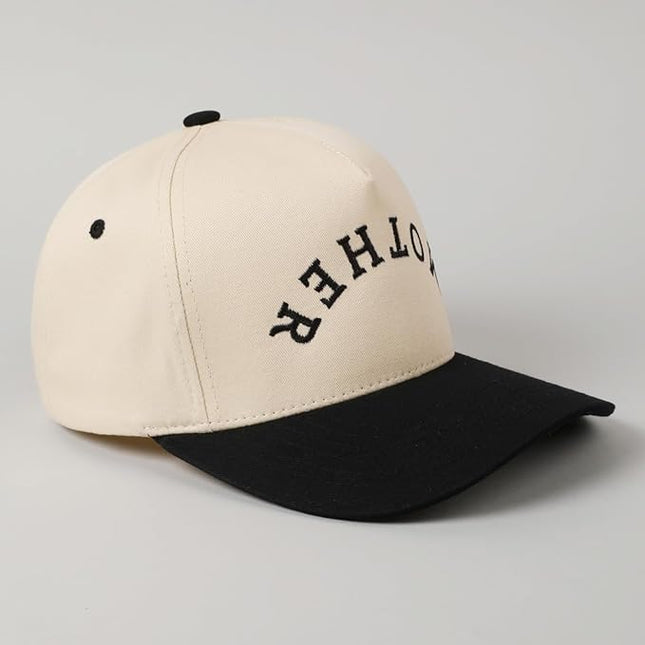MIRMARU Two-Tone Vintage Canvas Trucker Hats for Men & Women, Adjustable Size Baseball Caps with Trendy Embroidered Design