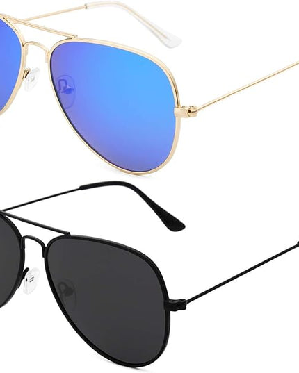 livho Sunglasses for Men Women Aviator Polarized Metal Mirror UV 400 Lens Protection