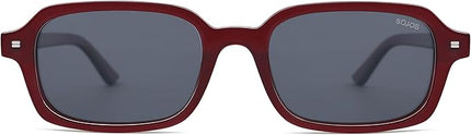 SOJOS Trendy Rectangle Polarized Sunglasses Womens Mens, Small Retro Fashion Thin Slim Square Sunnies SJ2610