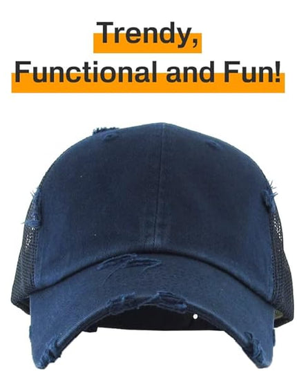 KBETHOS Vintage Washed Distressed Cotton Dad Hat Baseball Cap Adjustable Polo Trucker Unisex Style Headwear