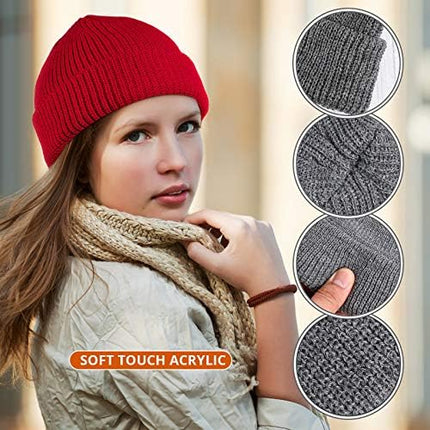 SATINIOR Trawler Beanie Watch Hat Roll-up Edge Skullcap Fisherman Beanie for Women Men