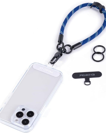 project-cb Phone Wrist Strap×1,Phone Tether Tab×2,Phone Wristlet,Phone Lanyard Wrist Strap,Key Holder,Keychain,Key Ring×2(Blue)