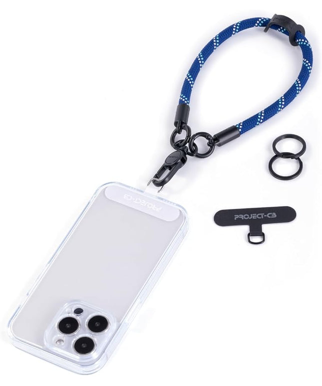 project-cb Phone Wrist Strap×1,Phone Tether Tab×2,Phone Wristlet,Phone Lanyard Wrist Strap,Key Holder,Keychain,Key Ring×2(Blue)