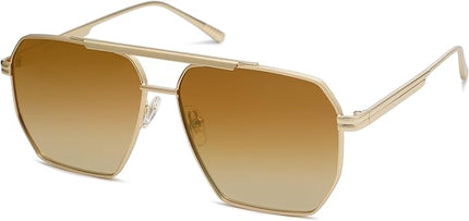 SOJOS Retro Oversized Square Polarized Sunglasses for Women Men Vintage Shades Classic Large Metal Sun Glasses