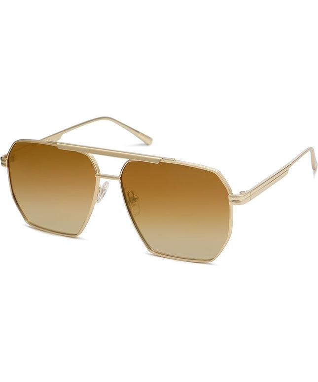 SOJOS Retro Oversized Square Polarized Sunglasses for Women Men Vintage Shades Classic Large Metal Sun Glasses