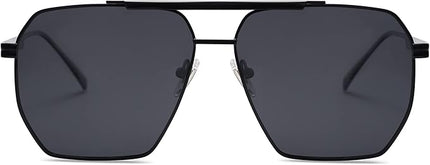 SOJOS Retro Oversized Square Polarized Sunglasses for Women Men Vintage Shades Classic Large Metal Sun Glasses