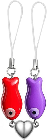 Agromusk Matching Phone Charms,Cute Ceramic Fish Matchaing Keychains Heart Strap Matching Couples Stuff Valentines Day Gifts