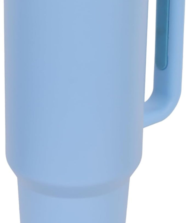40oz Insulated Tumbler with Handle, Leakproof Straw Lid & Carry Handle - Double Wall Vacuum Insulation Keeps Ice 24 Hours, BPA Free Stainless Steel Water Bottle (Periwinkle)