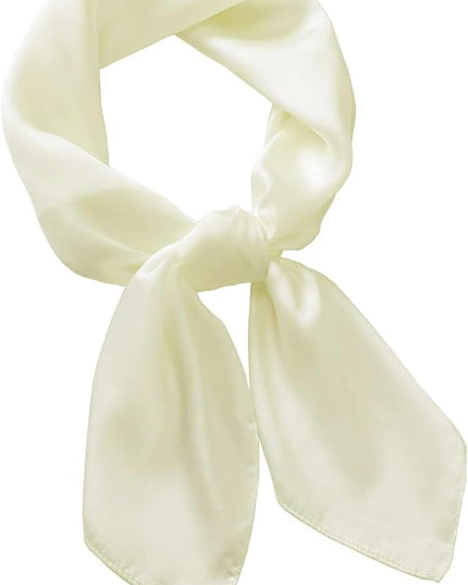 CHUNG Women's Square Satin Scarf 27.5" Bandanas Solid 50s Retro Neck Scarves Emulation Silk Handbag Hair Ribbons Necktie