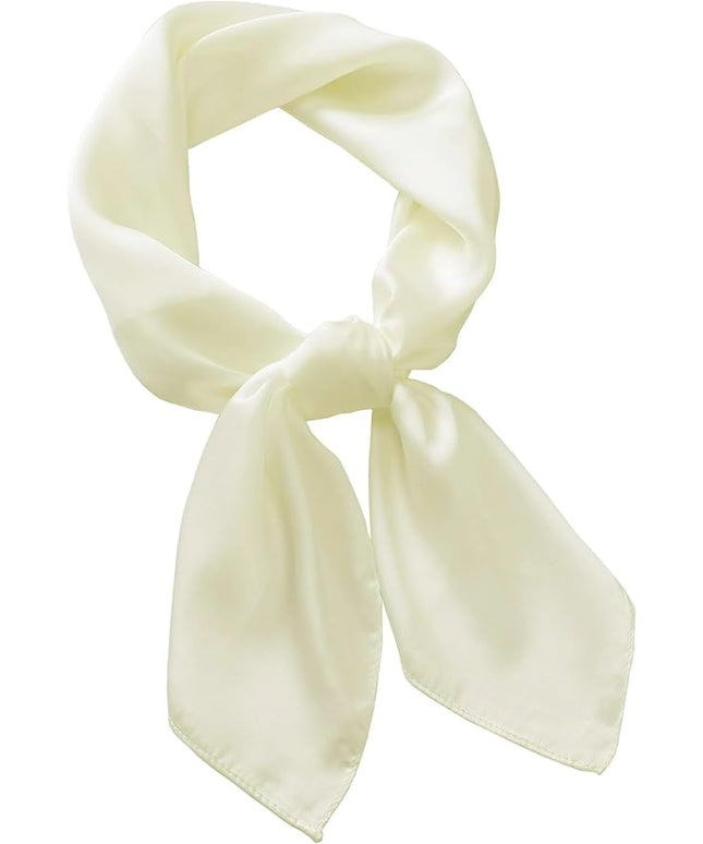 CHUNG Women's Square Satin Scarf 27.5" Bandanas Solid 50s Retro Neck Scarves Emulation Silk Handbag Hair Ribbons Necktie