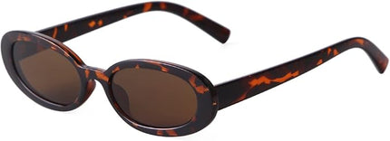 90s Sunglasses for Women Men Retro Small Oval Sunglasses