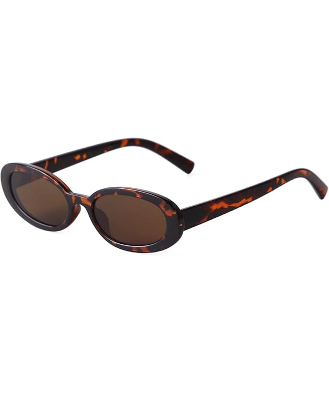 90s Sunglasses for Women Men Retro Small Oval Sunglasses