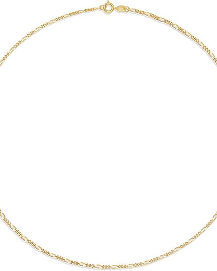 Amazon Essentials 14k Gold or Sterling Silver Plated Figaro Chain Necklace