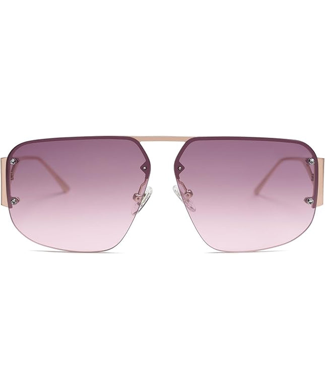 SOJOS Trendy Aviator Sunglasses Mens Womens Retro Metal Rimless Frame Shades Lentes De Sol Para Mujer SJ1192