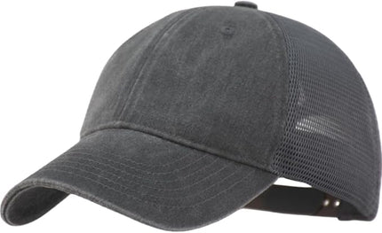 Vintage Washed Soft Crown Baseball Cap Plain Snapback Trucker Hat Men Women Adjustable Distressed Mesh-Back Ball Cap