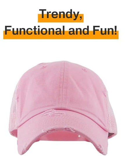 KBETHOS Vintage Washed Distressed Cotton Dad Hat Baseball Cap Adjustable Polo Trucker Unisex Style Headwear