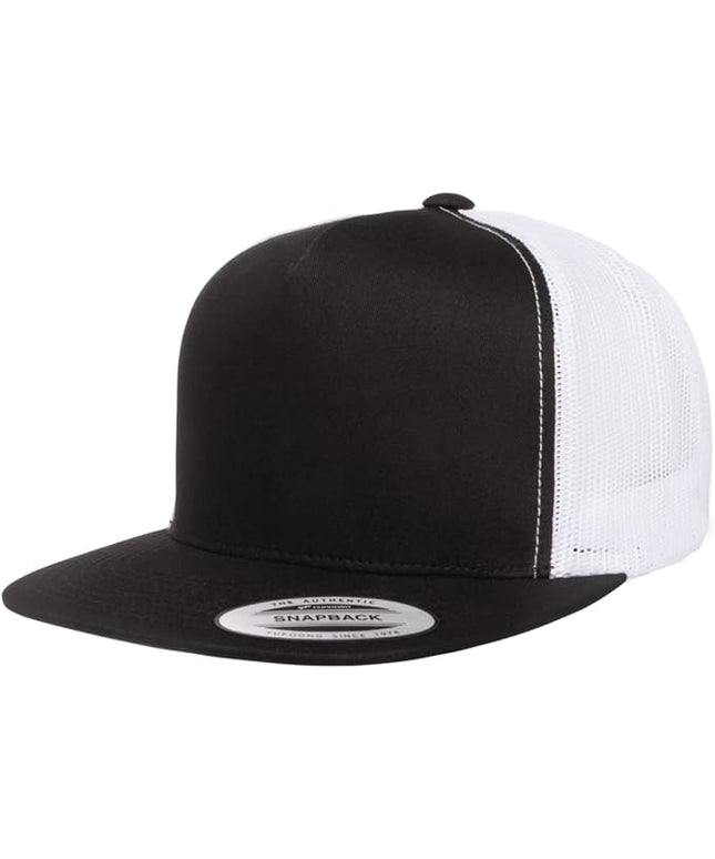 Yupoong 5-Panel YP Classic Trucker Cap | High Profile Flat Visor Snapback | OSFM | Bulk Packs Available