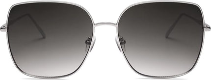SOJOS Trendy Oversized Square Metal Frame Sunglasses for Women Men Retro Big Flat Lens UV Protection Sunglasses SJ1146