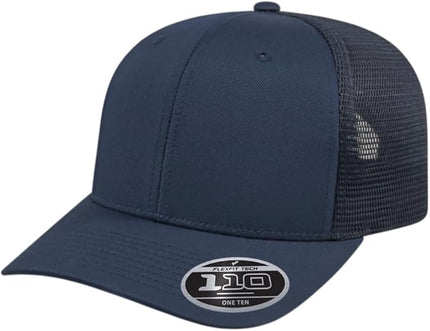 Cap America i8502 Flexfit 110 Premium Mid Profile 6-Panel Mesh Back Trucker Cap Hat w/UV Guard & Adjustable Snapback