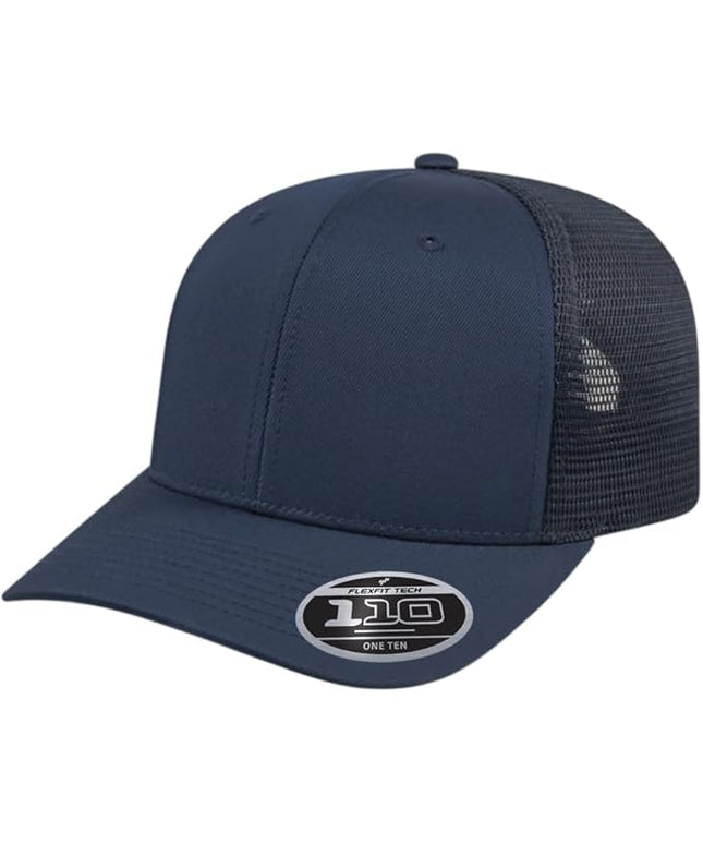 Cap America i8502 Flexfit 110 Premium Mid Profile 6-Panel Mesh Back Trucker Cap Hat w/UV Guard & Adjustable Snapback