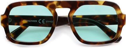 VANLINKER Oversized Retro Square Aviator Sunglasses for Women Men 70s Vintage Style Trendy Big Flat Top Sun Glasses VL9826