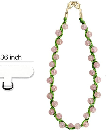 Marble Beaded Phone Wrist Strap, Cellphone Lanyard with Tether Tab, Hands-Free Wristlet Bracelet