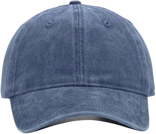 YEANIY Vintage Washed Cotton Plain Baseball Caps Adjustable Unstructured Soft Blank Casual Dad Ball Hats for Men Women