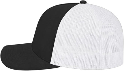 Cap America i3039 Classic 5 Panel Mid Profile Structured Trucker Mesh Back Cap w/ & Adjustable Snapback
