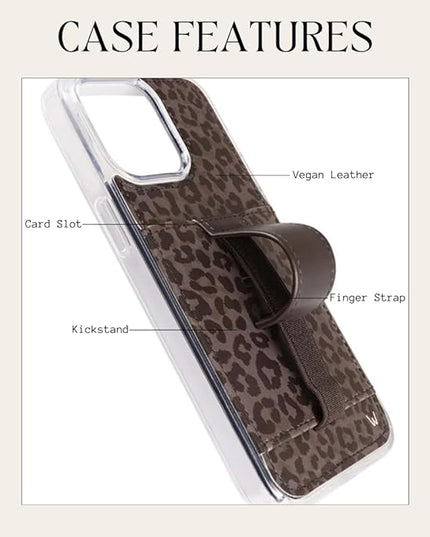 Walli Cases for iPhone 17 Pro Case Aesthetic Wallet Phone Case Card Holder, Securely Holds up to 2 Cards - Cute, Trendy Phone Cover for Women, fits iPhone 17 Pro with Kickstand & Finger Strap