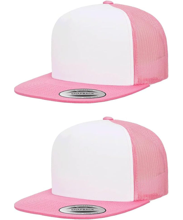 Yupoong 5-Panel YP Classic Trucker Cap | High Profile Flat Visor Snapback | OSFM | Bulk Packs Available