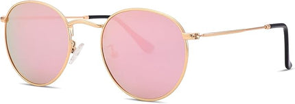 Pro Acme Small Round Metal Polarized Sunglasses for Women Retro Designer Style